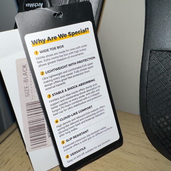 Fitville recovery clogs - anti-slip black shoes US mens 11 - Picture 4 of 5